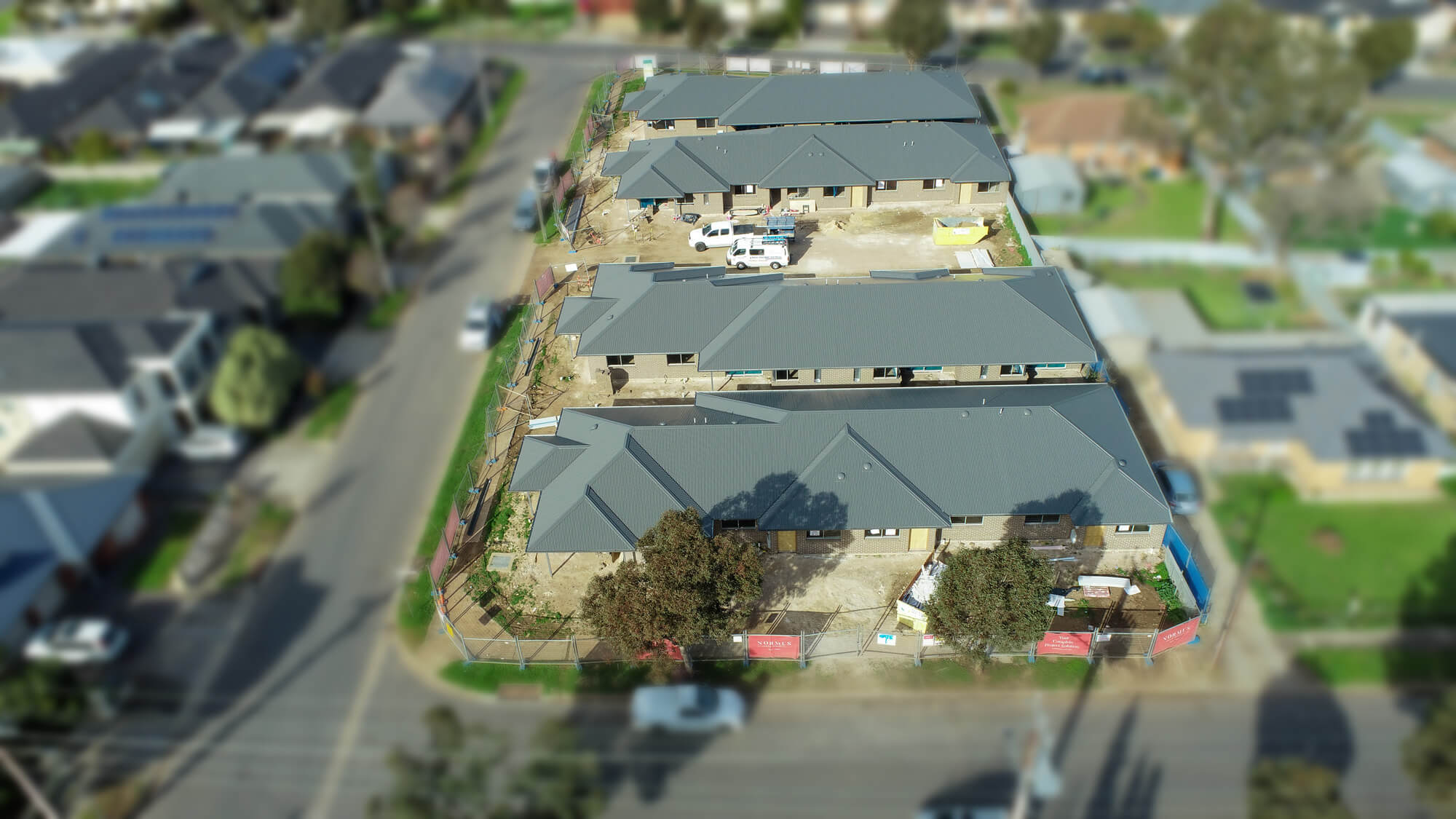 aerial view construction site